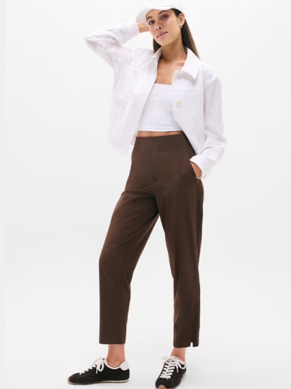Athleta Brooklyn Tapered Ankle Pants Size 18 Brown